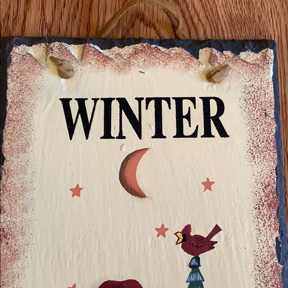 WINTER Slate Wall Hanging / Art (NWOT) - Picture 2 of 11